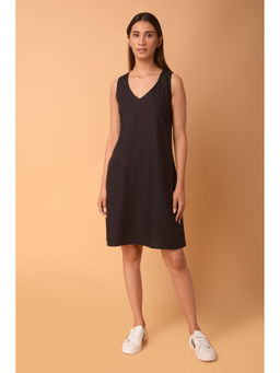 PINKSKY - Womens Solid Cotton Brown Dress