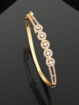Estele - Glossy Gold Plated Delicate and Lightweight American Diamond Bracelet