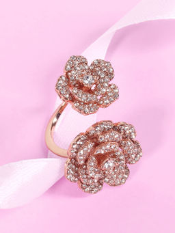 Estele - Rosegold Plated Delicate Adjustable and Flexible Stylish Rose Ring