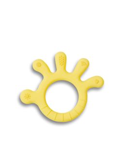 INFANTSO - Hand Shape Non Toxic Silicone Yellow Baby Teether for New Born Infant Babies