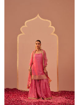 Sheetal Batra - Pink Kurta With Sharara And Dupatta (Set of 3)