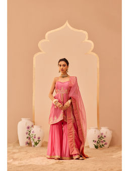 Sheetal Batra - Pink Kurta With Sharara And Dupatta (Set of 3)