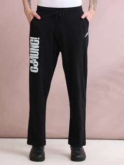 ARDEUR ZEAL IN YOU - Men Black Typography Cotton Trackpant