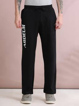 ARDEUR ZEAL IN YOU - Men Black Typography Cotton Trackpant