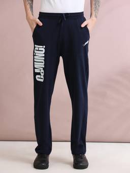 ARDEUR ZEAL IN YOU - Men Navy Blue Typography Cotton Trackpant
