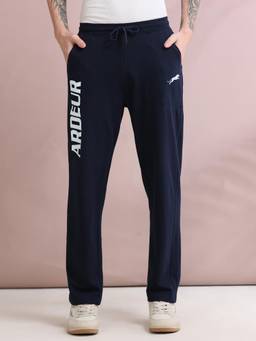 ARDEUR ZEAL IN YOU - Men Navy Blue Typography Cotton Trackpant