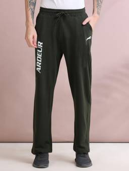 ARDEUR ZEAL IN YOU - Men Olive Typography Cotton Trackpant
