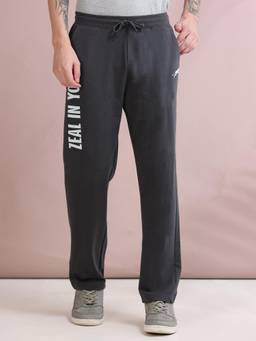 ARDEUR ZEAL IN YOU - Men Grey Typography Cotton Trackpant