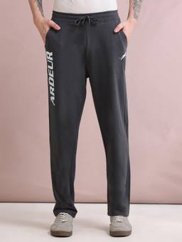 ARDEUR ZEAL IN YOU - Men Grey Typography Cotton Trackpant