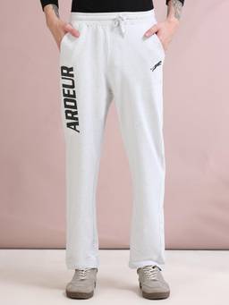 ARDEUR ZEAL IN YOU - Men White Typography Cotton Trackpant