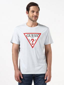 Guess - Men White Printed Organic Cotton T-Shirt