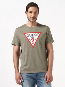Guess - Men Green Printed Organic Cotton T-Shirt