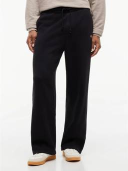 Tommy Hilfiger - Men Black Solid/Plain Cotton Blend Trackpant