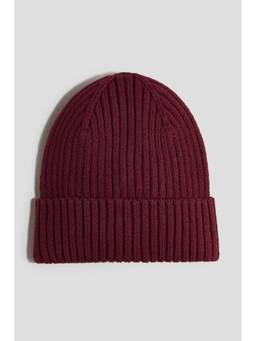 H&M - Unisex Red Rib-Knit Beanie