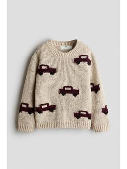 H&M - Boys Beige Jacquard-Knit Jumper