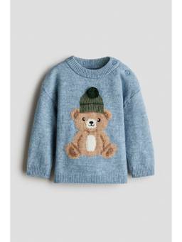 H&M - Boys Blue Motif-Detail Jumper