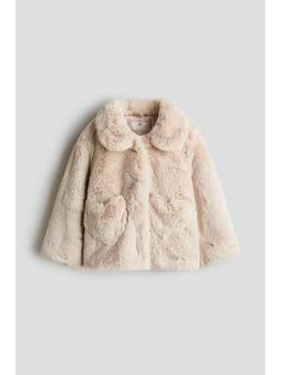 H&M - Girls Beige Fluffy Jacket