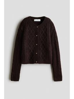 H&M - Girls Brown Cable-Knit Cardigan