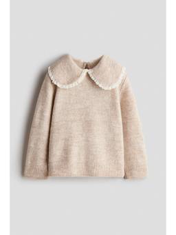 H&M - Girls Beige Collared Jumper