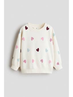 H&M - Girls White Brushed-Inside Sweatshirt