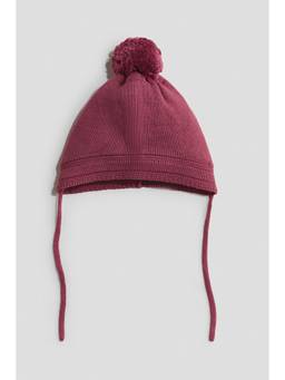 H&M - Unisex Pink Knitted Chin-Tie Beanie