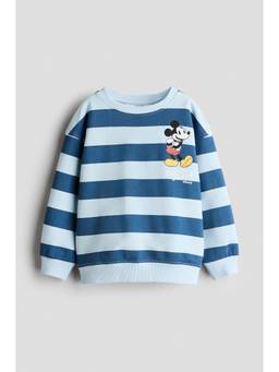 H&M - Boys Blue Printed Brushed-Inside Sweatshirt