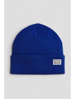 H&M - Boys Blue Rib-Knit Cotton Beanie