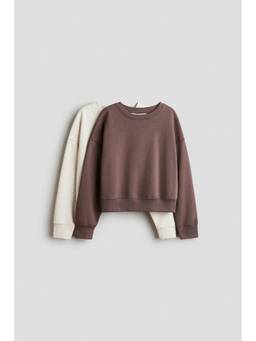 H&M - Girls Multi-Color 2-Pack Brushed-Inside Sweatshirts