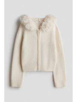 H&M - Girls White Hooded Cardigan