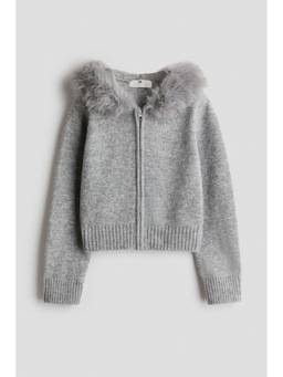 H&M - Girls Grey Hooded Cardigan