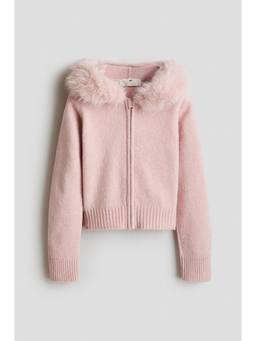 H&M - Girls Pink Hooded Cardigan