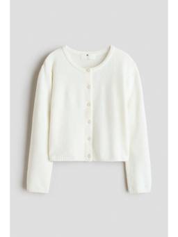 H&M - Girls White Fine-Knit Cardigan