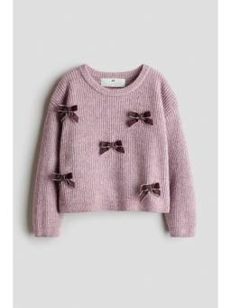 H&M - Girls Purple Appliqued Jumper