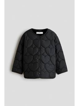 H&M - Girls Black Pile-Lined Quilted Jacket