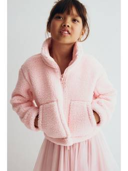 H&M - Girls Pink Teddy Sports Jacket