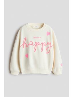 H&M - Girls White Appliqued Sweatshirt