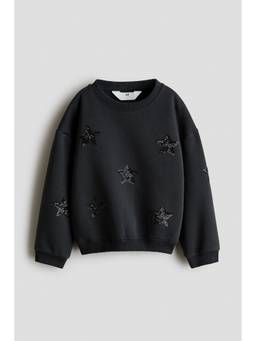 H&M - Girls Grey Appliqued Sweatshirt