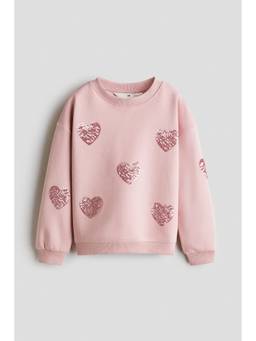 H&M - Girls Pink Appliqued Sweatshirt