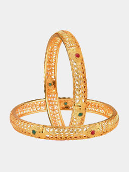 ZENEME - Gold Plated CZ Studded Bangles for Women (Pack of 4)