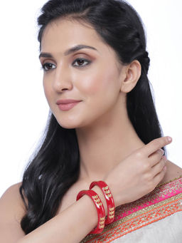 ZENEME - Gold Plated Butterfly Premium Synthetic Bangles for Women & Girls