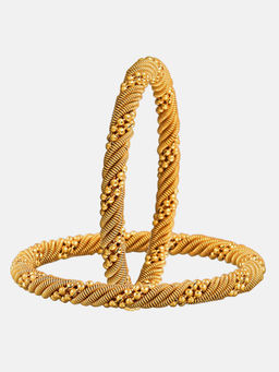 ZENEME - Gold Plated Twisted Bangles for Women