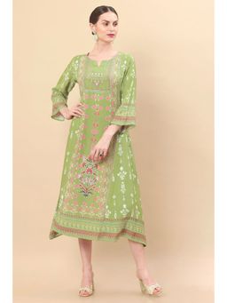 Soch - Women Green Modal Printed Dress
