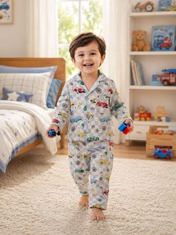 Fancy Fluff - Unisex Pure Cotton Night Suit - Wheelie