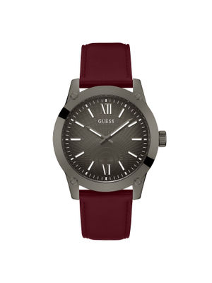 GUESS Mens Burgundy Gunmetal Analog Watch GW0628G4