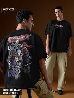 The Souled Store - Official Marvel: Thunderbolts Men Black Oversized T-Shirt