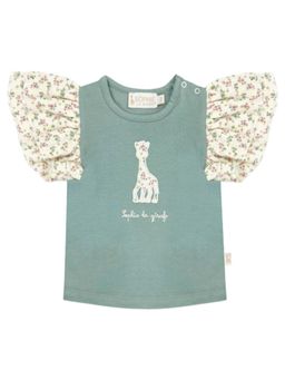 Sophie la Girafe - Baby Girls Green Printed Ruffled Sleeves Top