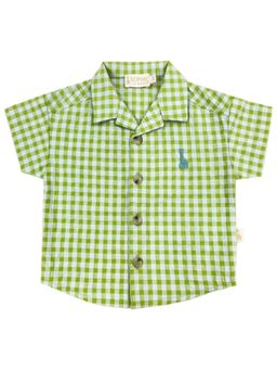 Sophie la Girafe - Baby Girls Green Check Shirt