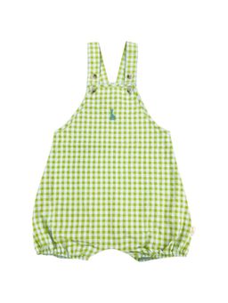 Sophie la Girafe - Baby Girls Green Check Dungarees
