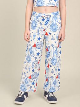 VERO MODA - White Printed Cotton Trouser