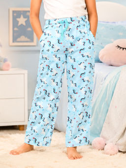 KiddoPanti - Girls Cotton Knit All-Over Printed Pyjama